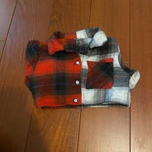 Toddler girls crop flannel shirt